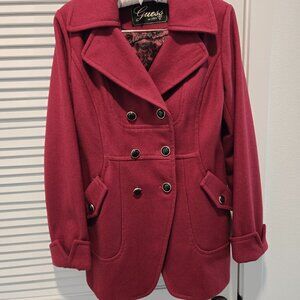 Guess Women's Wool Blend Pea Coat Size M